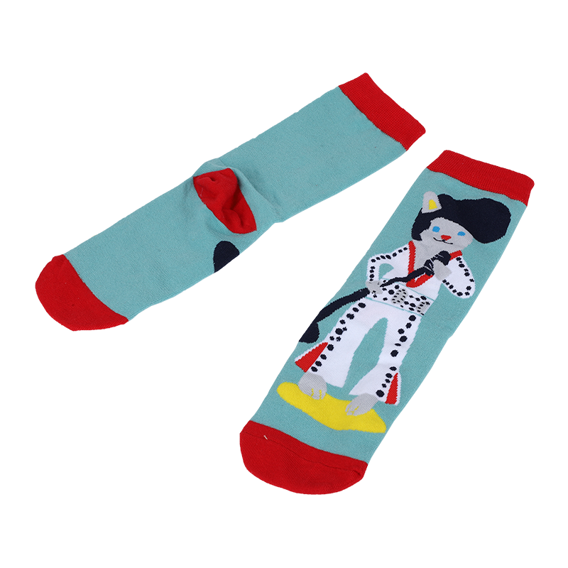 OEM tersuai terbaik jacquard novelty uniseks comel anime super hero sarung kaki tiub fesyen kasual kapas tersuai