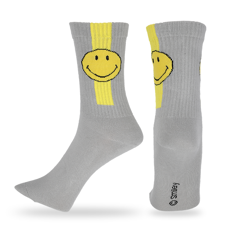 Stokin kru kasual lelaki tersuai dengan corak muka emoji smiley dan huruf, yang dibuat dengan kapas berkualiti tinggi, jadi stokin lembut, selesa, tahan lama, bernafas dan hangat.
