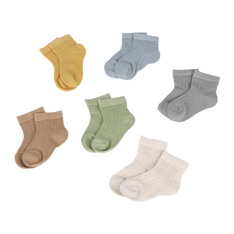 3-10 tahun bayi dan kanak-kanak 144N ribbed mesh stokin nipis kapas bernafas 4 saiz